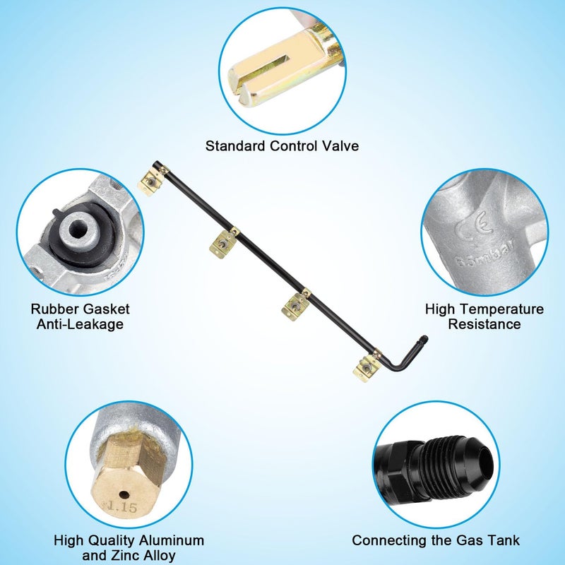 TAILGRILLER Griddle Burner Valve with Gas Pipe for Blackstone 36 Inch Flat Top Griddle Station 1554 1565 1836 1866, Control Valves Replacement Parts for Blackstone Griddle Accessories - Image 2